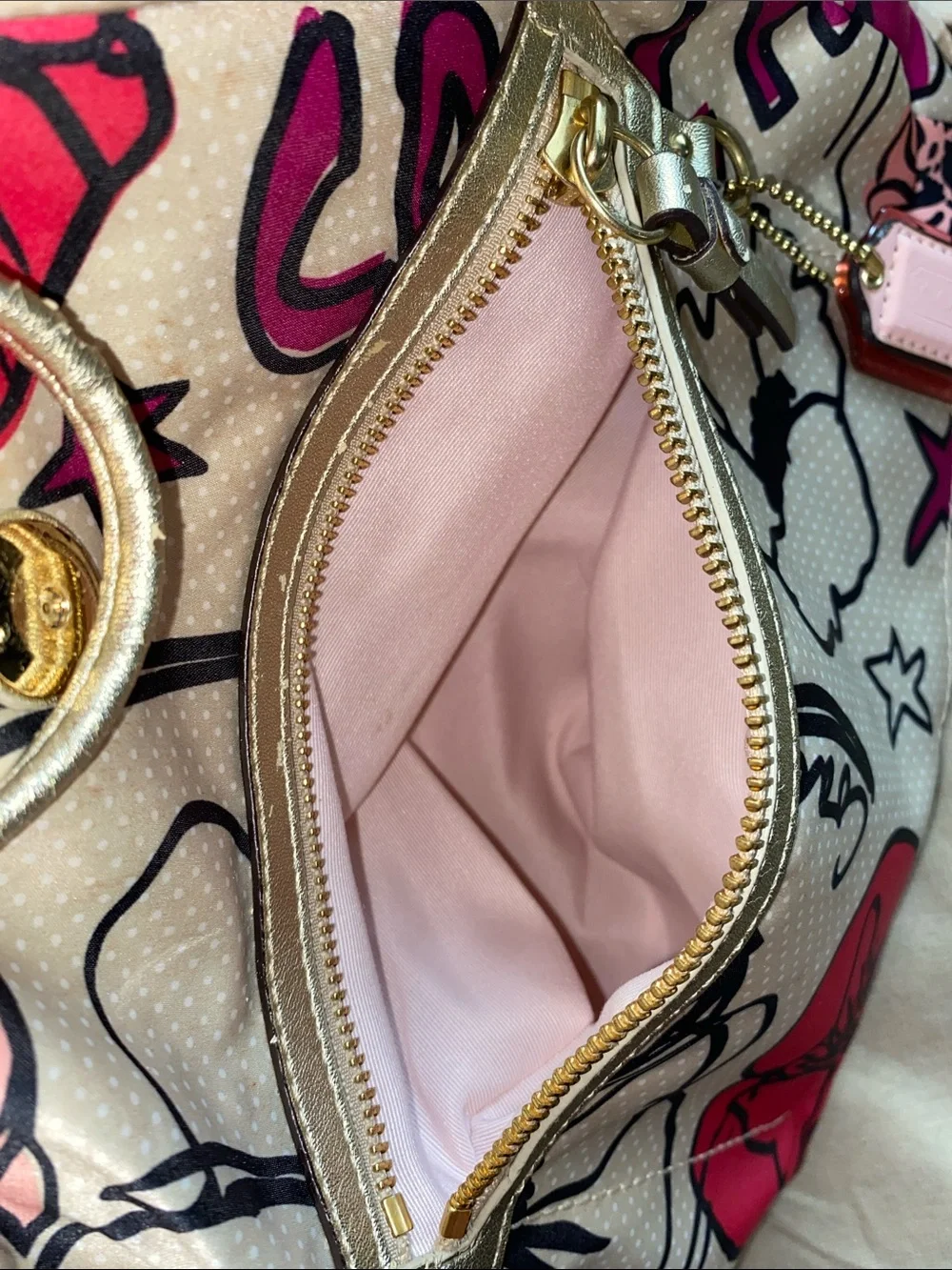 Coach Poppy Graffiti Floral Print Nylon Women's Backpack with Gold-Tone Accents